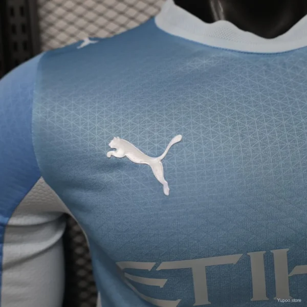 Version 26-27 Manchester City Sky Blue with White Long Sleeve Jersey