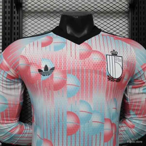 Version 26-27 Belgium Frozen Blue & Pink Away Long Sleeve Jersey