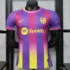 Version 26-27 FC Barcelona Third Purple Pink Yellow Stripe Jersey