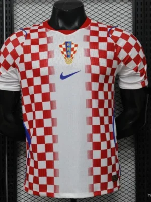 9 Version 2026 Croatia Home White & Red with Gradient Checkerboard Pattern Jersey