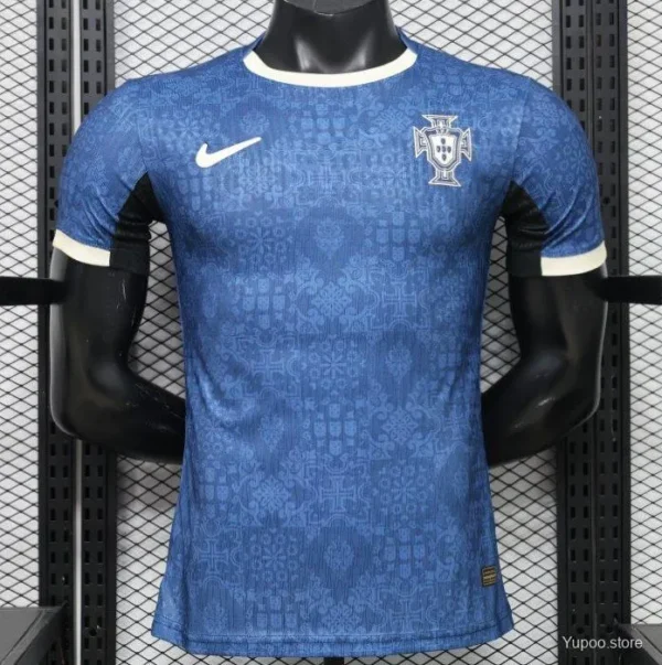 Version 2027 Portugal Away Blue with Jacquard Pattern Jersey