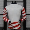 Version 2026 USA White & Red with Wave Stripe Long Sleeve Home Jersey