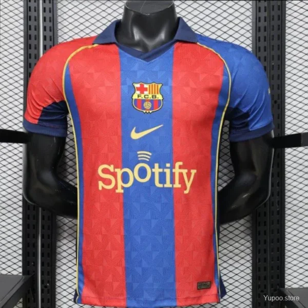 Version 26-27 FC Barcelona Home Red Blue Stripe Jersey