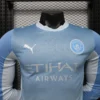 Version 26-27 Manchester City Sky Blue with White Long Sleeve Jersey