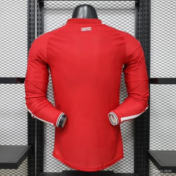 Version 26-27 Manchester United Red Polo Collar Long Sleeve Jersey