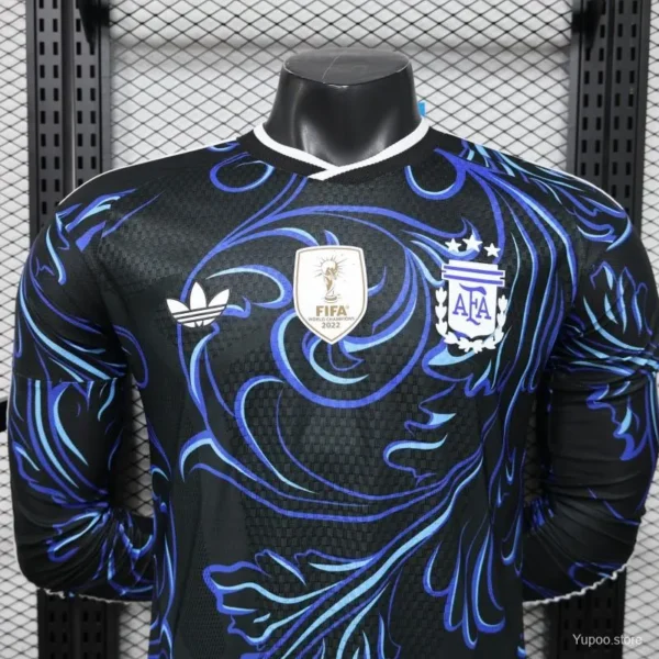 Version 26-27 Argentina Black & Blue Long Sleeve Jersey