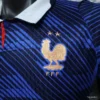 Version 2026 France Home Blue with Diagonal Brushstroke Stripe Polo Collar Jersey
