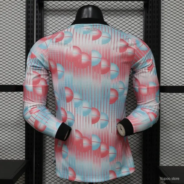 Version 26-27 Belgium Frozen Blue & Pink Away Long Sleeve Jersey