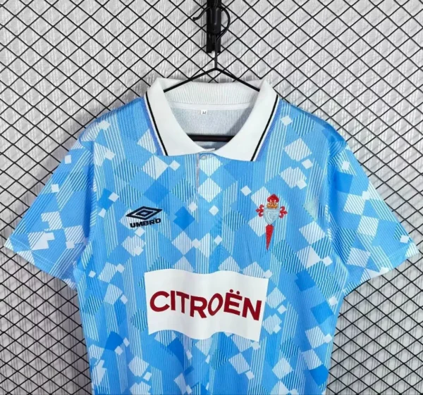 1 95-96 Celta de Vigo Light Blue with Diamond Pattern Home Jersey