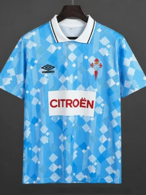 95-96 Celta de Vigo Light Blue with Diamond Pattern Home Jersey