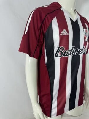 05-06 River Plate Away Maroon Stripes Jersey