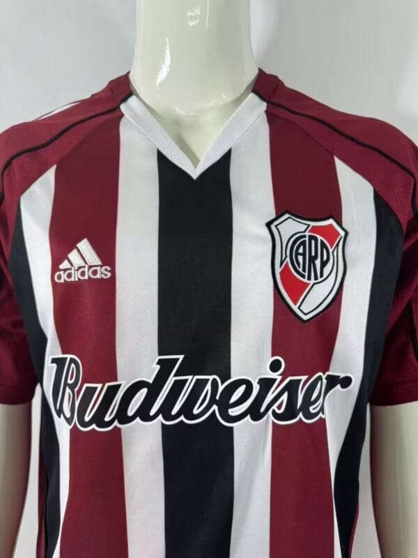 05-06 River Plate Away Maroon Stripes Jersey