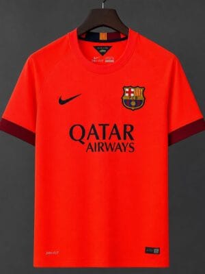 14-15 FC Barcelona Away Orange-Red Jersey 14-15 FC Barcelona Away Orange-Red Jersey