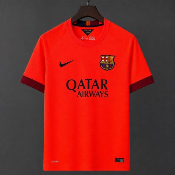 14-15 FC Barcelona Away Orange-Red Jersey 14-15 FC Barcelona Away Orange-Red Jersey