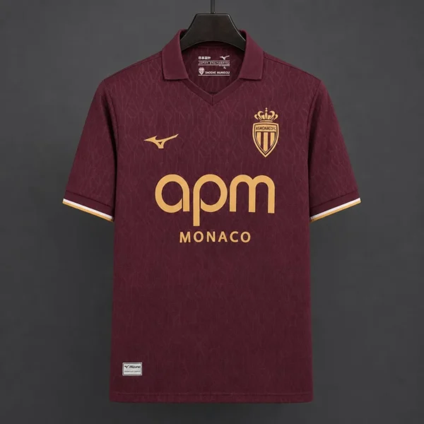 2 AS Monaco Away Maroon Jersey