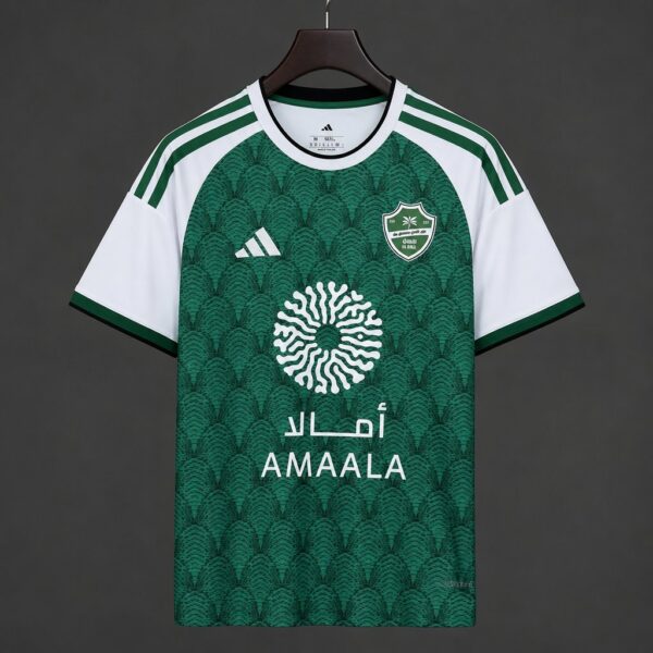 Al-Ahli Saudi FC Green with White Sleeve & Scale Pattern Home Jersey Al-Ahli Saudi FC Green with White Sleeve & Scale Pattern Home Jersey