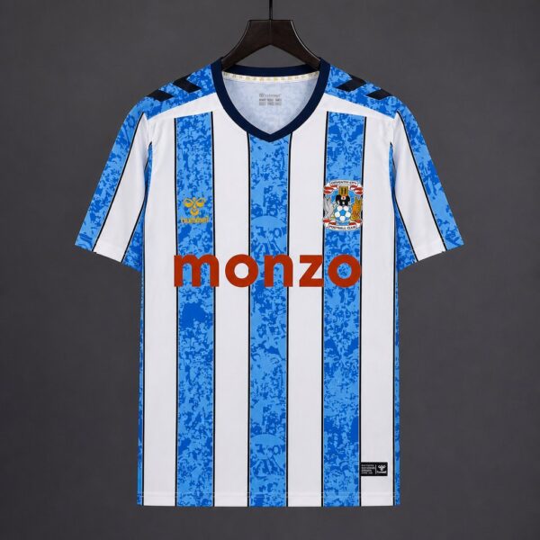 Coventry City Sky Blue & White Vertical Stripes Home Jersey
