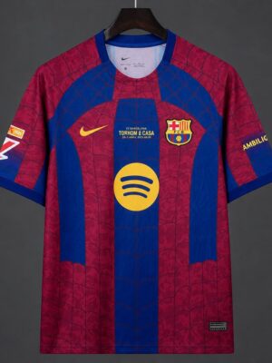 FC Barcelona Blue & Burgundy Spider-Web Pattern Special Edition Home Jersey
