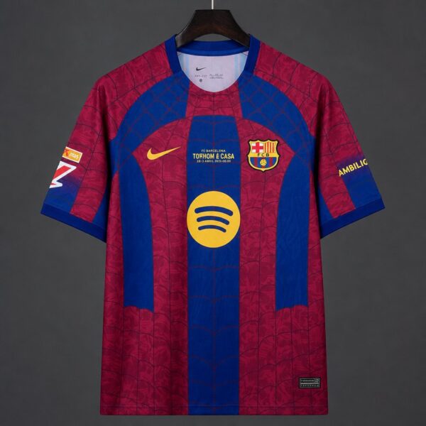 FC Barcelona Blue & Burgundy Spider-Web Pattern Special Edition Home Jersey