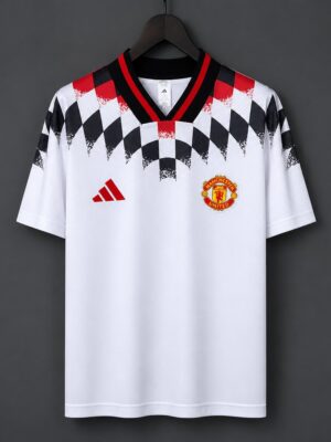 Manchester United White Diamond Pattern Pre-Match Jersey
