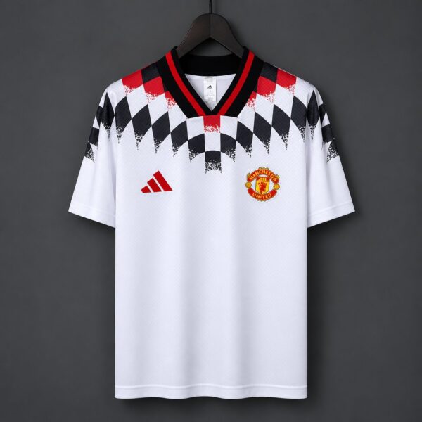 Manchester United White Diamond Pattern Pre-Match Jersey