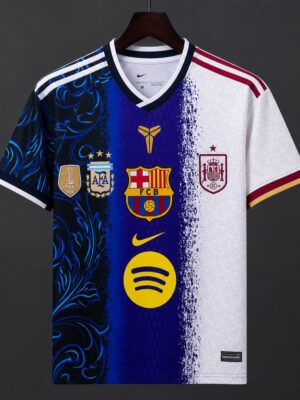 Messi Career Tribute Argentina Barcelona Spain Patchwork Special Fan Edition Jersey