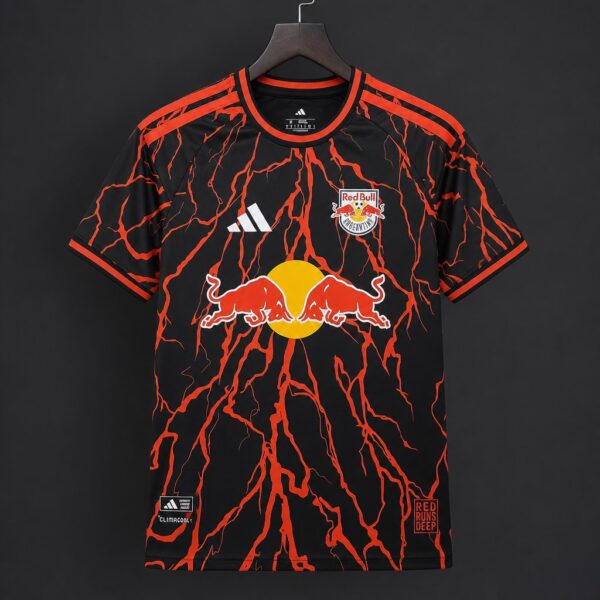 New York Red Bulls Black with Red Lava Pattern Away Jersey