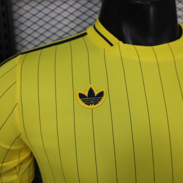 Player Version Al Nassr FC Yellow with Thin Black Pinstripes Jersey