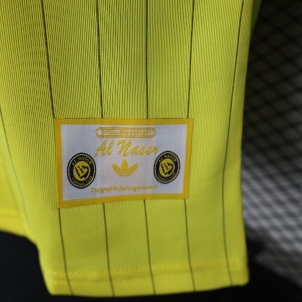 Player Version Al Nassr FC Yellow with Thin Black Pinstripes Jersey