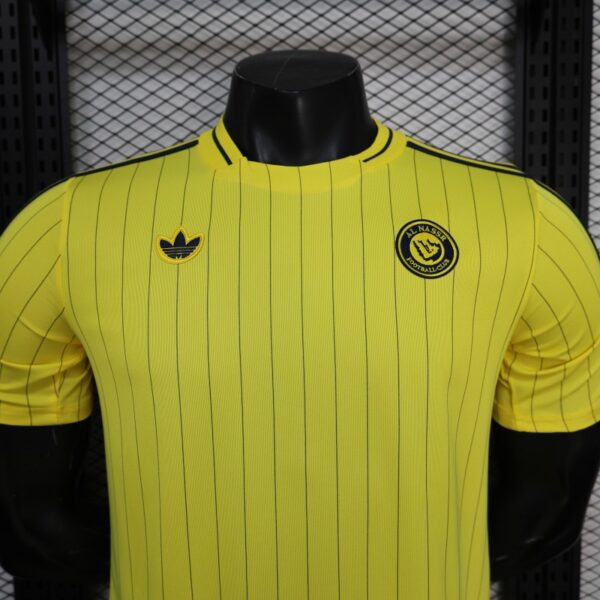 Player Version Al Nassr FC Yellow with Thin Black Pinstripes Jersey