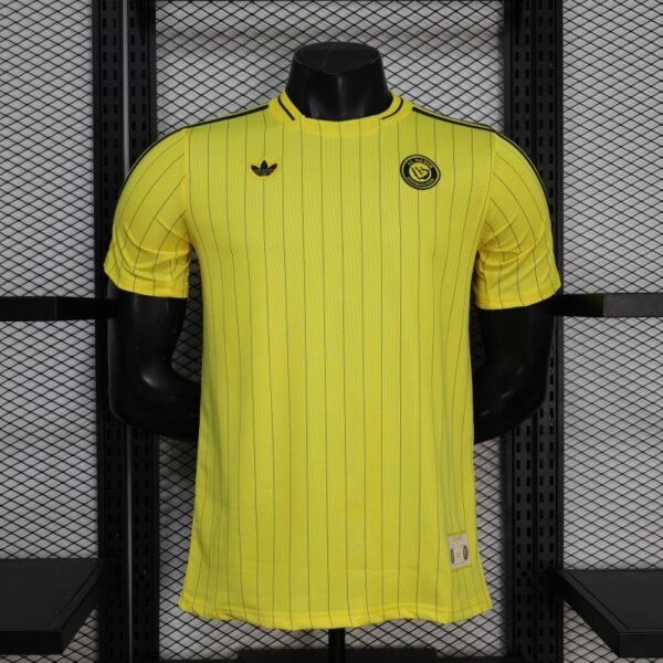 Player Version Al Nassr FC Yellow with Thin Black Pinstripes Jersey