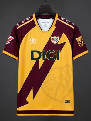 Rayo Vallecano Third Yellow Maroon Jersey