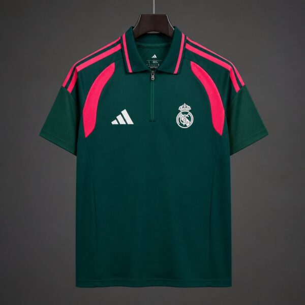Real Madrid Training Dark Green Polo Jersey Real Madrid Training Dark Green Polo Jersey
