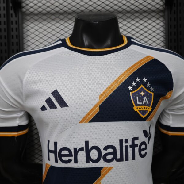 Version 2026 LA Galaxy Home White with Gold Diagonal Sash Jersey