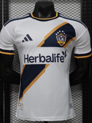 Version 2026 LA Galaxy Home White with Gold Diagonal Sash Jersey Version 2026 LA Galaxy Home White with Gold Diagonal Sash Jersey