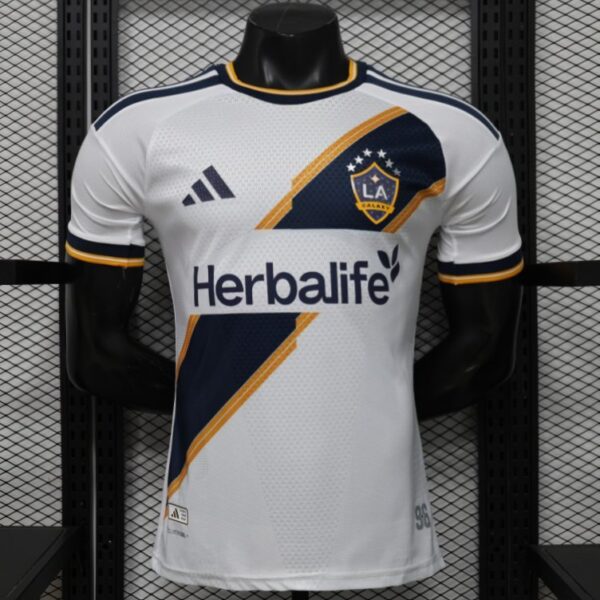 Version 2026 LA Galaxy Home White with Gold Diagonal Sash Jersey