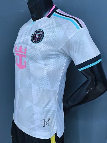 Version 26-27 Inter Miami CF Away White with Geometric Diamond Pattern Jersey