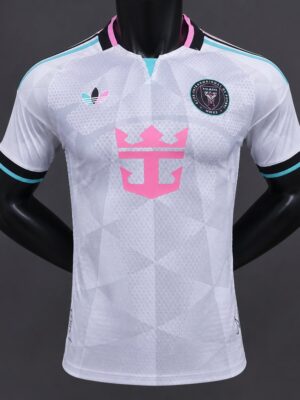 Version 26-27 Inter Miami CF Away White with Geometric Diamond Pattern Jersey Version 26-27 Inter Miami CF Away White with Geometric Diamond Pattern Jersey