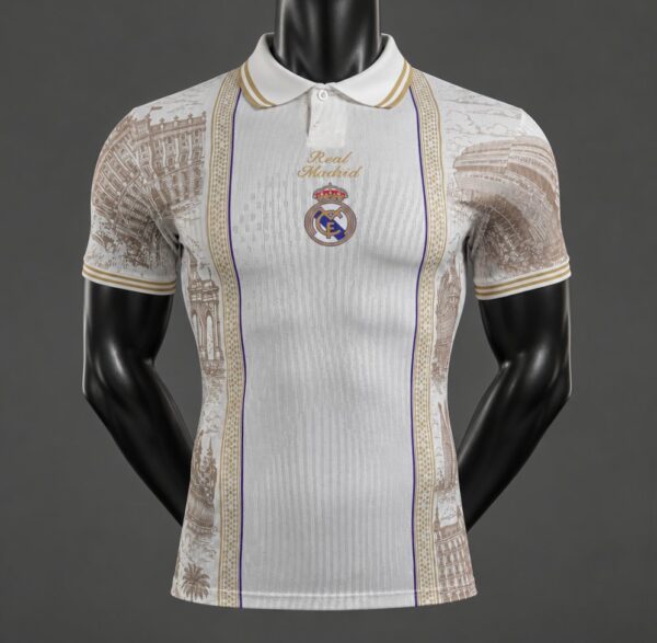 Version 26-27 Real Madrid x Air Dior Special White-Gold Polo Jersey