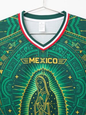 Mexico Special Edition Green with Virgin of Guadalupe and Aztec Pattern Jersey