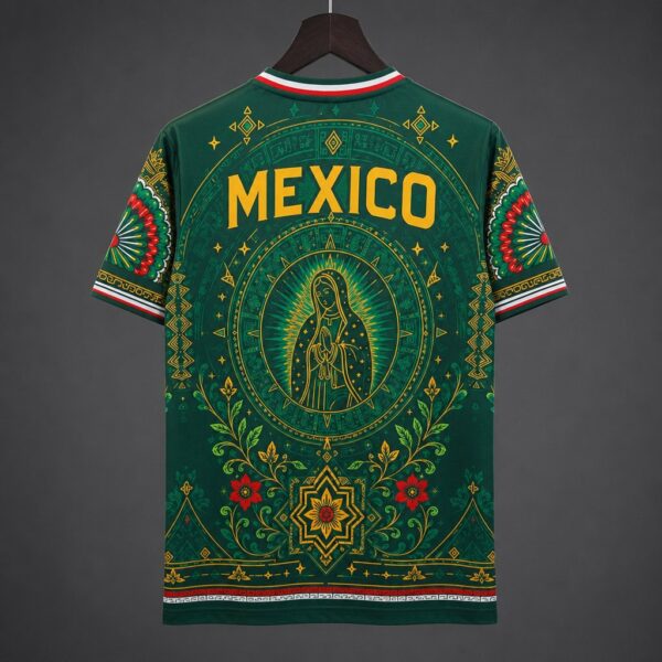 Mexico Special Edition Green with Virgin of Guadalupe and Aztec Pattern Jersey