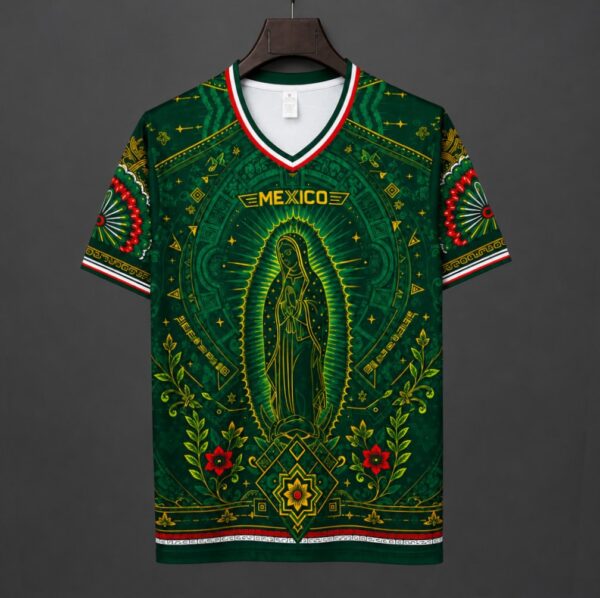 Mexico Special Edition Green with Virgin of Guadalupe and Aztec Pattern Jersey