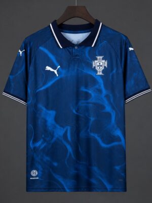 Portugal Navy Blue with Blue Flame Pattern Away Jersey