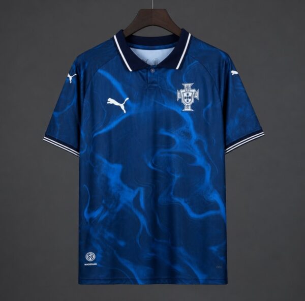 Portugal Navy Blue with Blue Flame Pattern Away Jersey